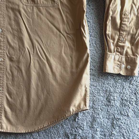 Croft & Barrow Mens Size L Casual Button Up Long Sleeve Shirt Beige Preppy - Picture 6 of 12